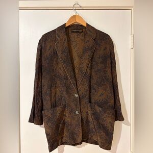 Donna Karan NY Brown Paisley Silk Jacket